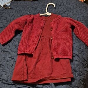 Old Navy Burgundy Cardigan and Dress Set